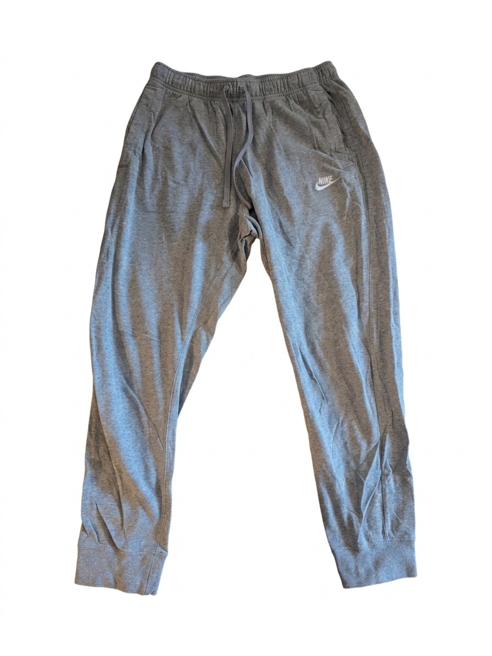 Nike Light Gray Sweatpants with Black Logo Tag